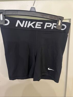 Nike Black Compression Bike Shorts with White Logo